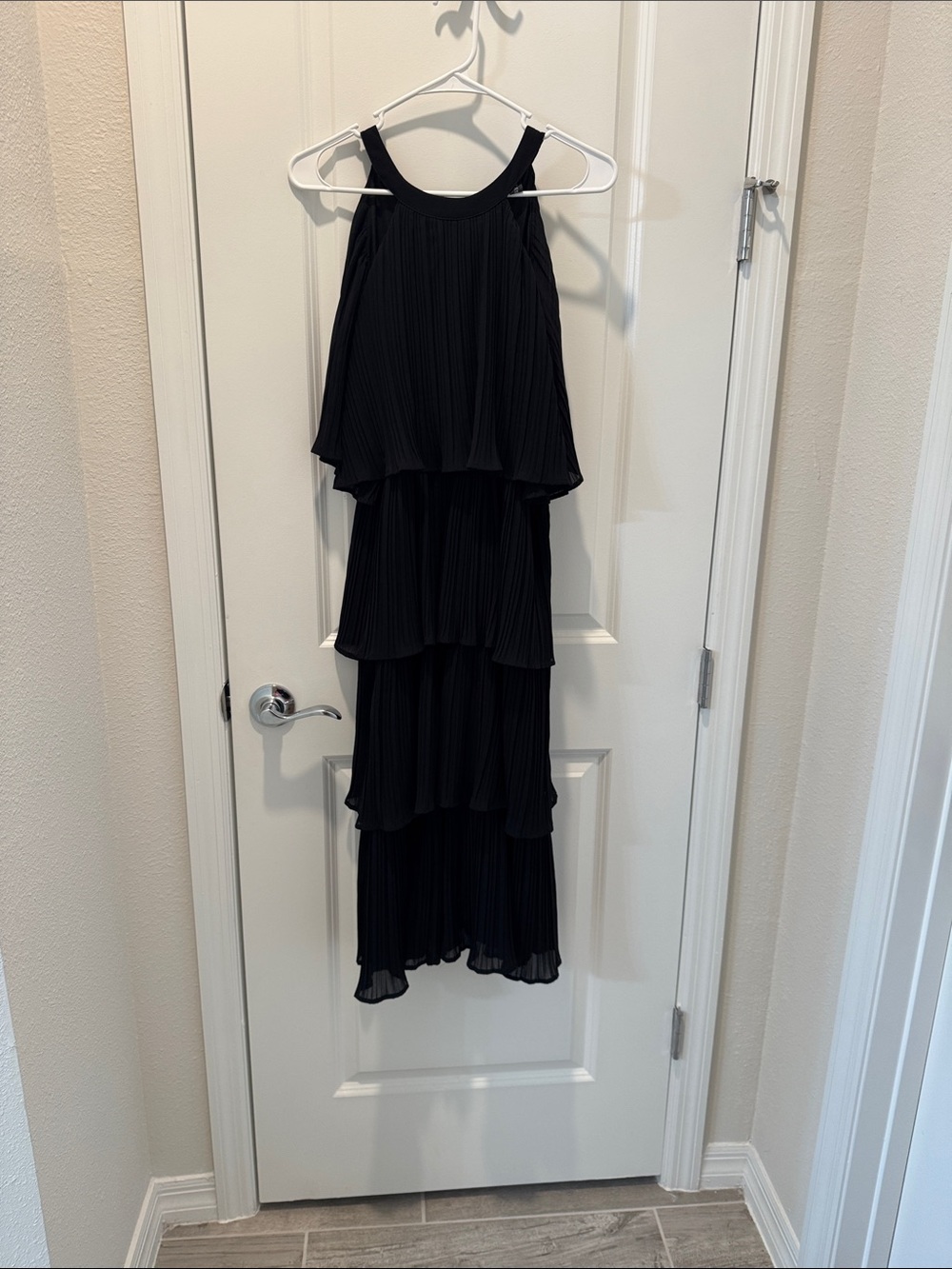 Black Tiered Halter Maxi Dress - Elegant Women's Evening Dress